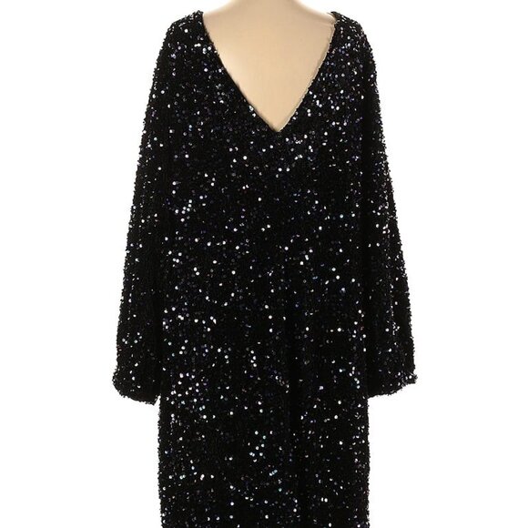 NWT Ashley Stewart Sequined Long Sleeve Dress Size 34/36 - Picture 2 of 8